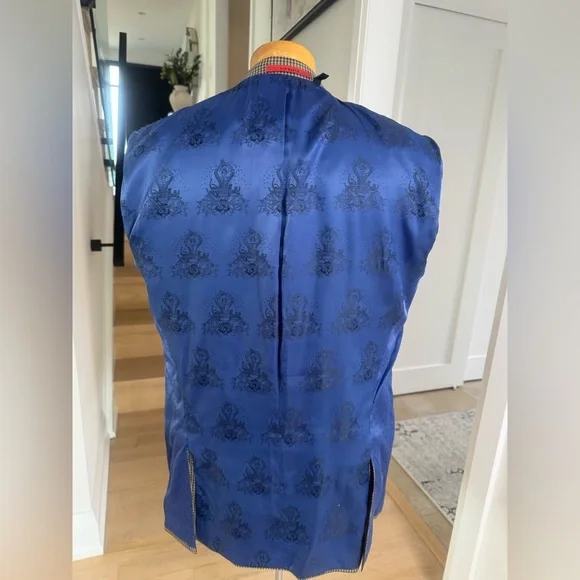 Ted Baker No Ordinary Joe Blazer 44 L Wool Check Sport Coat Blue Lining - Picture 11 of 11